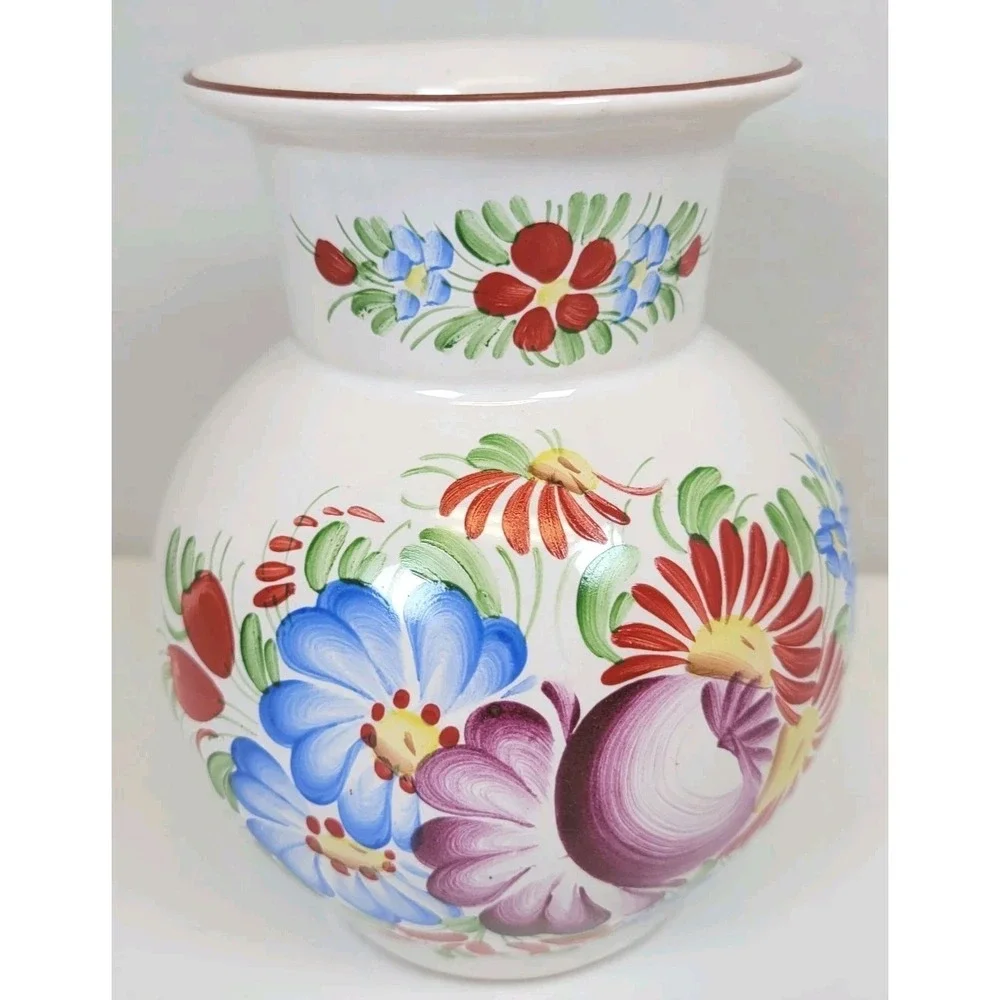 Chodovia Domažlice Hand-Painted Floral‎ Vase 5